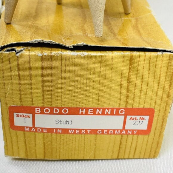 Bodo Hennig Dollhouse Stuhl Kitchen Chair 227 Kuchenstul Germany Miniature W Box - Picture 2 of 10